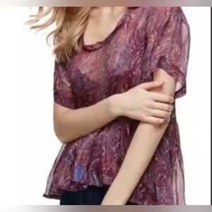 Free People Babydoll Sheer Top Size XS